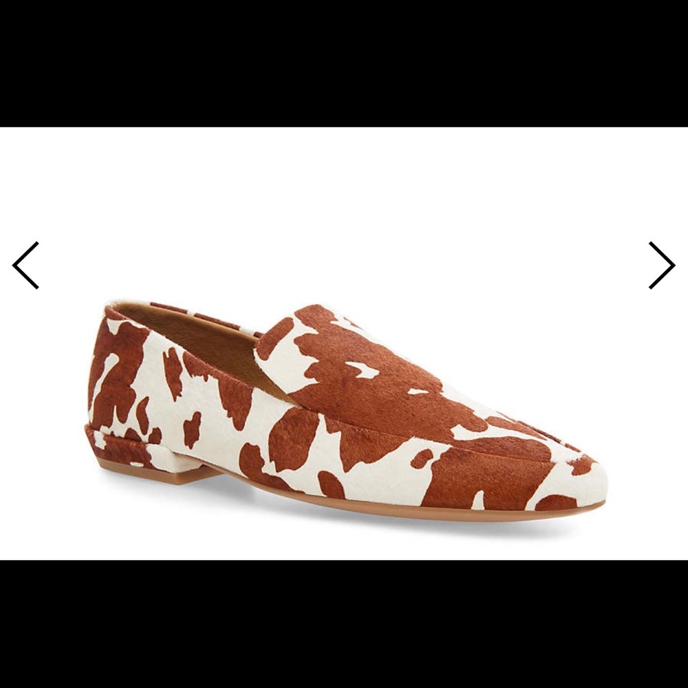 Steve madden cow print loafers